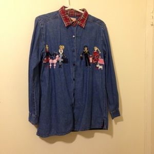 Jean embroidered shirt